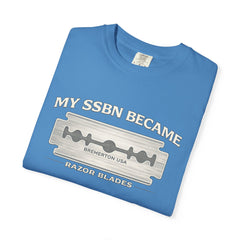 My SSBN Became Razor Blades Graphic Vintage Submarine Veteran Tee