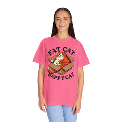 Fat Cat Happy Cat Graphic T-Shirt — Garment-Dyed Unisex Tee
