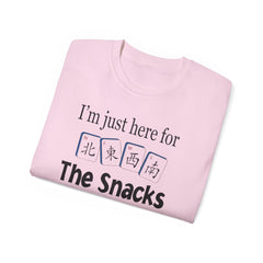 I'm Just Here For the Snacks Mahjong Tiles Unisex Ultra Cotton Tee / See our matching Coffee Mugs