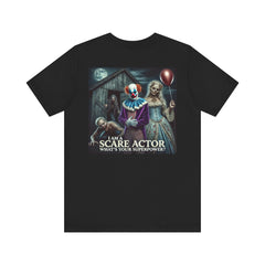 Halloween Scare Actor - Front and Back Graphic Unisex Jersey Short Sleeve Tee
