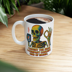Grateful Dead Inspired Ceramic Mug, Coffee Lover Gift, Musician Coffee Cup, Skeleton Art Mug, 11oz & 15oz Sizes