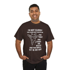 Clumsy Funny Goat Graphic Tee | Unisex Heavy Cotton Tee | Great Gift for Animal Lovers, Birthdays, Casual Wear, Humorous Gifts, Everyday Style