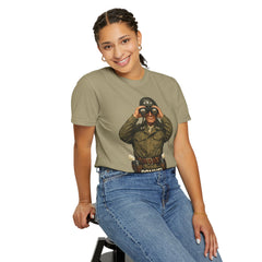 Graphic T-Shirt — Vintage WWII General George Patton Binoculars Design with "Rommel You Magnificent Bastard" Text