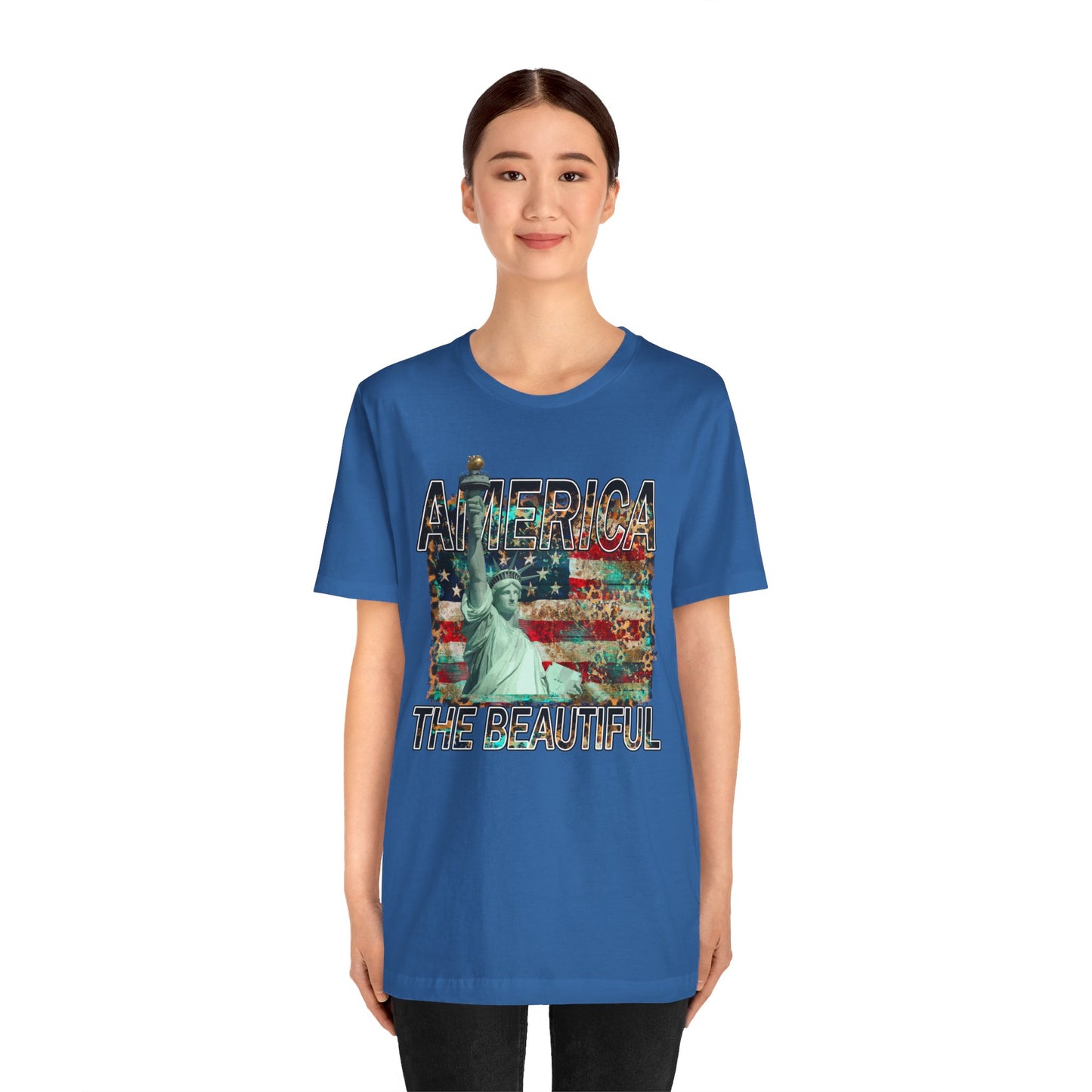 Statue Of Liberty, America The Beautiful, Unisex Jersey Short Sleeve Tee