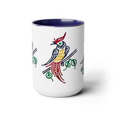 MAHJONG TILE Two-Tone Coffee Mugs, 15oz,mahjong gift,gift for gamer,board game gift,three image coffee mug,ceramic mahjong mug,gift for her