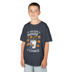 Kids Heavy Cotton™ Tee - "If You Give a Mouse a Cookie" - Fun Cartoon Shirt for Young Readers