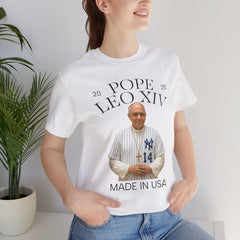 Pope Leo XIV New York Yankees Short Sleeve Tee - Made in USA