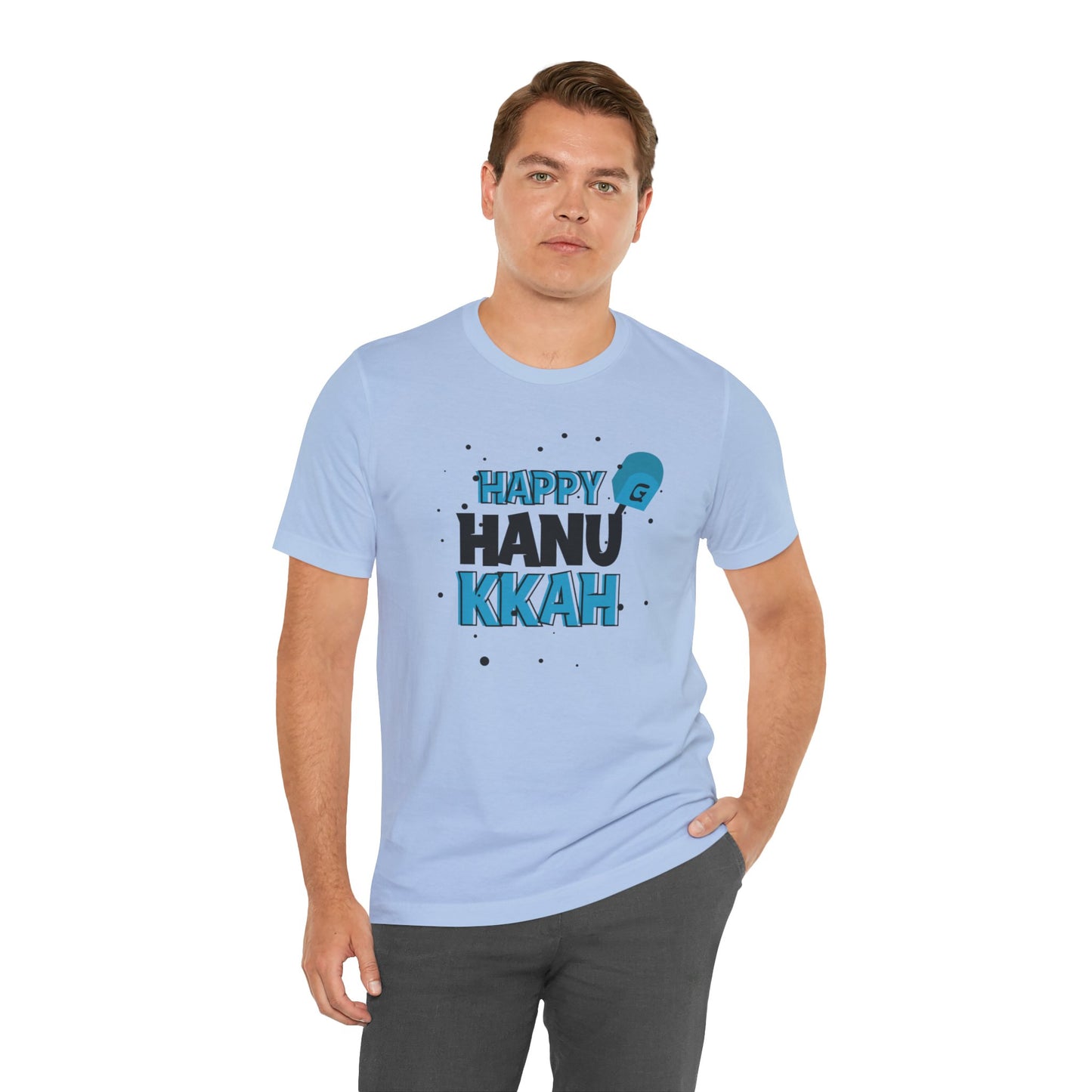 Happy Hanukkah Dreidel- Unisex Jersey Short Sleeve Tee