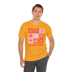 Beachy Soul Unisex Jersey Tee - Perfect Summer Vibes, Casual Wear, Gift for Beach Lovers, Vacation Outfit, Relaxed Style