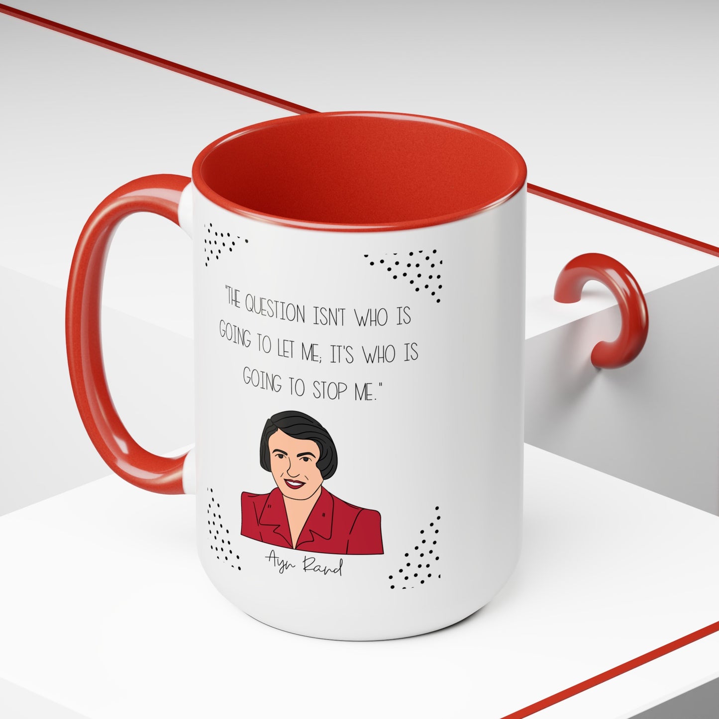 Ayn Rand Quote Mug,Famous Author Mug,inspirational mug,Woman literary gift,history buff cup,teacher mug idea,Gift for reader,famous quote