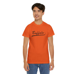 Buffalo Unisex Heavy Cotton Tee - Retro Dunder Mifflin Design for Nostalgic Fans