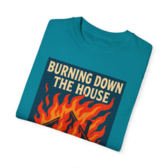 Retro Music-Inspired Unisex T-Shirt - Burning Down the House Design