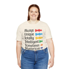 Autism - Always Unique Totally Intelligent Sometimes Mysterious Unisex Softstyle T-Shirt