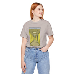 Do Not Question The Hallway T-Shirt — Retro Yellow Corridor Graphic Tee