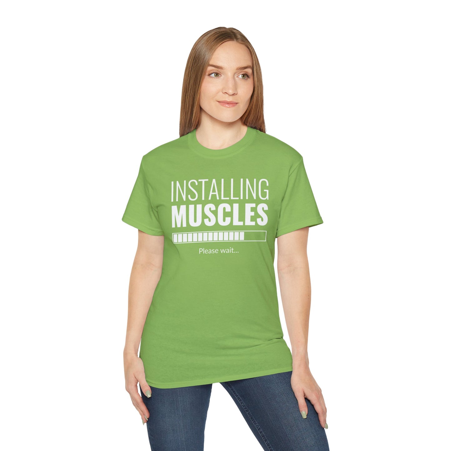 Installing Muscles Please wait, Graphic Unisex Ultra Cotton Tee