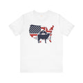 Red White and Blue Farmer Graphic, Unisex Jersey Short Sleeve Tee