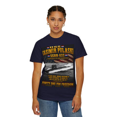 USS Casimir Pulaski SSBN-633 Submarine T-Shirt – "Forty One for Freedom" Navy Tribute