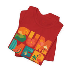 Summer Graphic Tee — Colorful Tropical "SUMMER" Typography T-Shirt