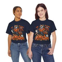 Freaky And Feral Halloween Raccoon! Graphic Unisex Heavy Cotton Tee