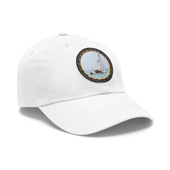 Hempstead Bay Sailing Club Leather Patch Dad Hat — Flying Scot Embroidered Round Patch