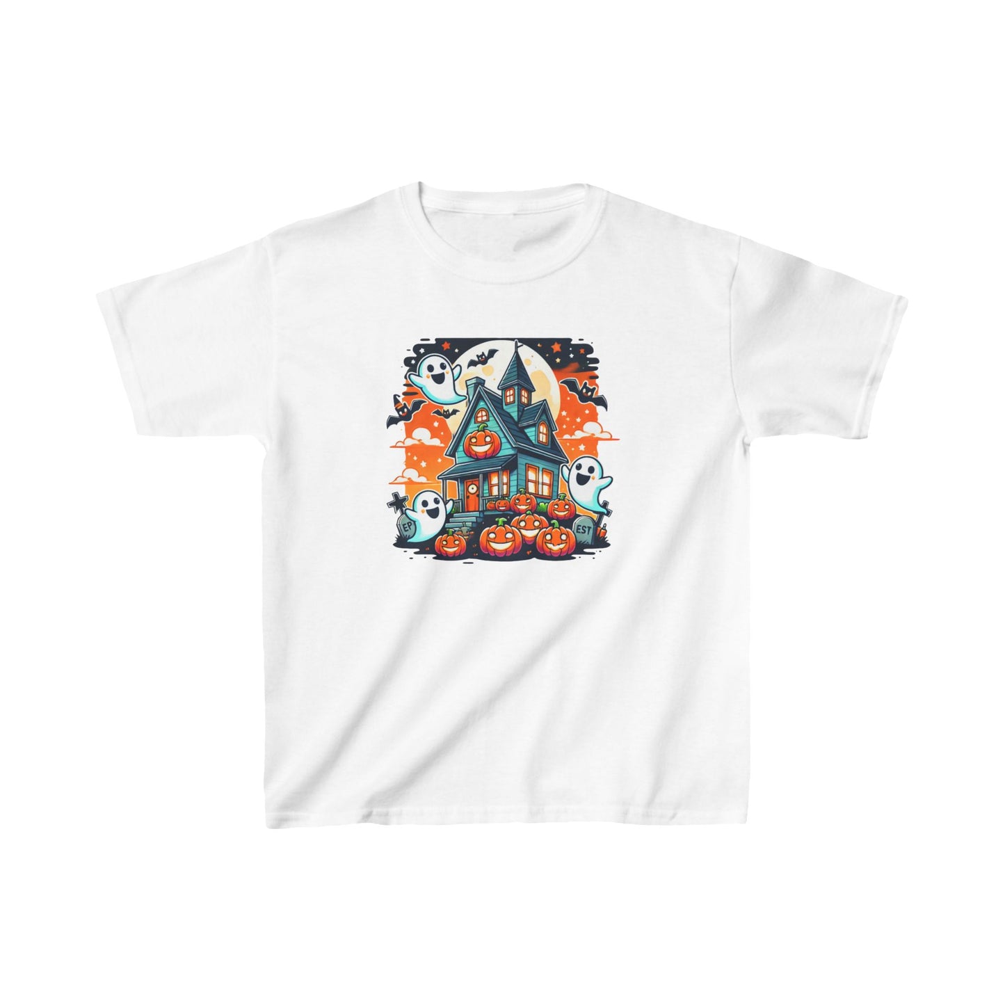 Ghost Friendly Haunted House  - Kids Heavy Cotton™ Tee