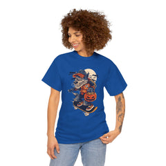 Trick or Treat Skateboarding Wolf! Graphic Unisex Heavy Cotton Tee