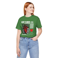 Heart Flower Tee - Nuturing Affection In The Garden Of Life - Positive Vibes Unisex Jersey Short Sleeve Tee