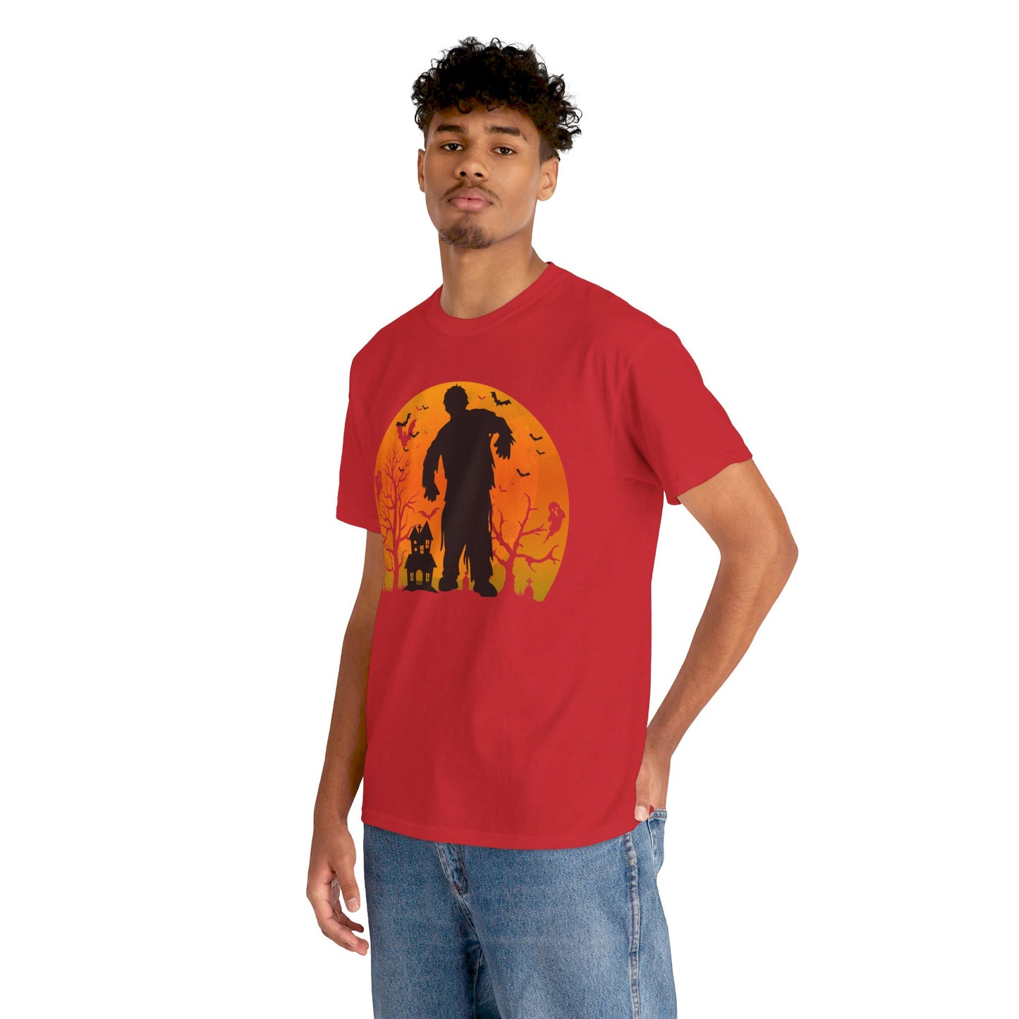 HAUNTED HOUSE ZOMBIE! Graphic Unisex Heavy Cotton Tee