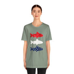 Patriotic Trout T-Shirt — Red White & Blue Fish Tee