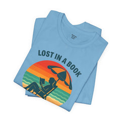 Beach Reading Lover Unisex Tee, Summer Shirt, Lost in a Book T-Shirt, Gift for Bookworms, Vacation Style, Relaxed Fit