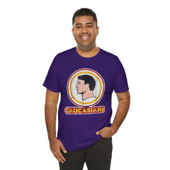 Graphic Tee - Funny Caucasians Satire Head Shot Unisex Jersey Short Sleeve Tee