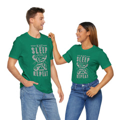 Hair Enthusiast Tee, Eat Sleep Hair Repeat Shirt, Funny Barber Gift, Unisex Jersey Tee, Casual Everyday Apparel, Salon Worker Top