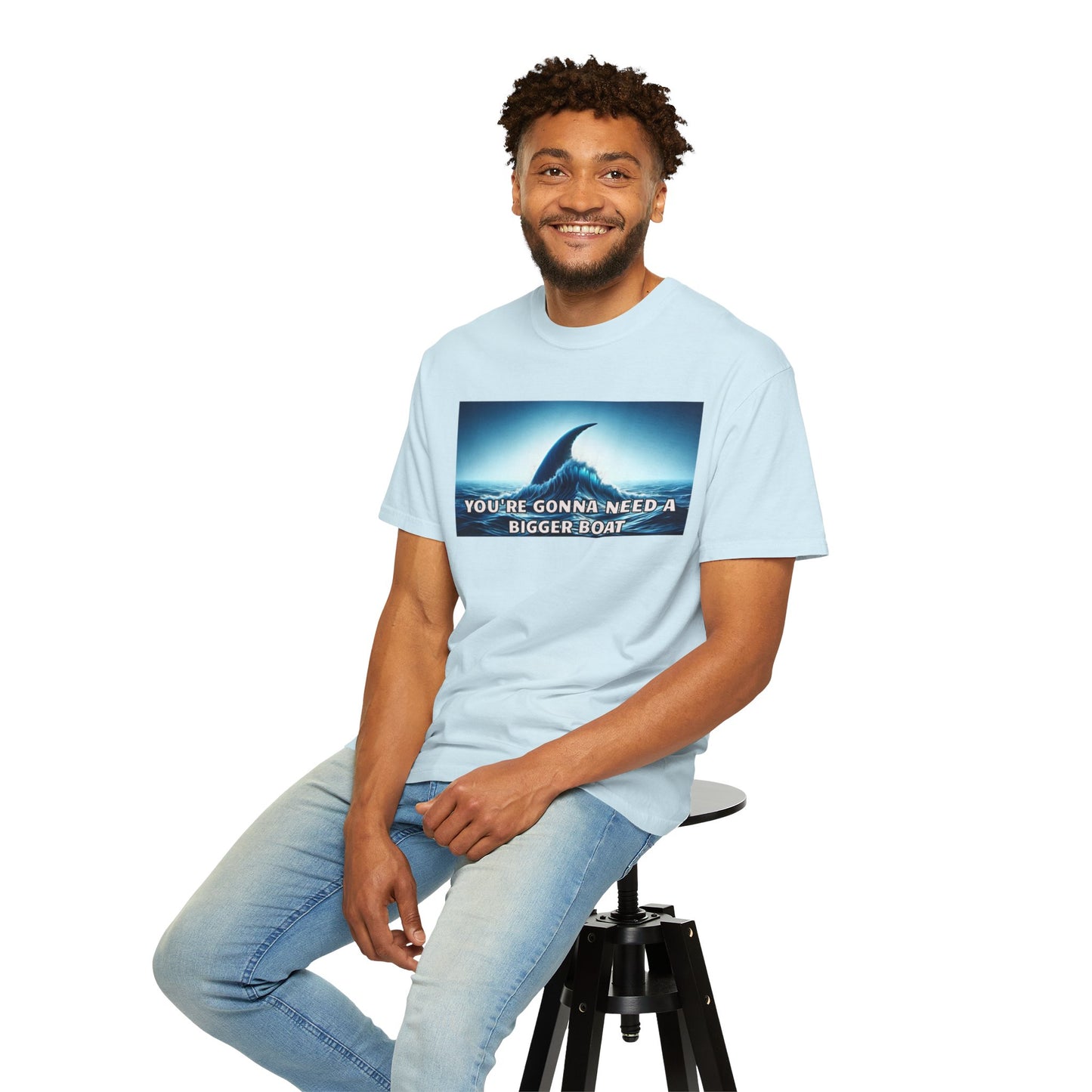 Jaws Movie  Influenced shark fin quote Mural Graphic - Unisex Comfort Colors Shirt