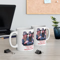 Cause every girl crazy 'bout a sharp-dressed man / ZZ Top / 80s Music / Eliminator / Red on White Mug / See Our Matching T Shirts
