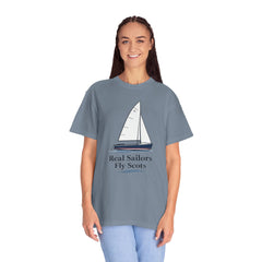 Hempstead Bay Sailing Club Graphic T-Shirt — "Real Sailors Fly Scots" Nautical Tee