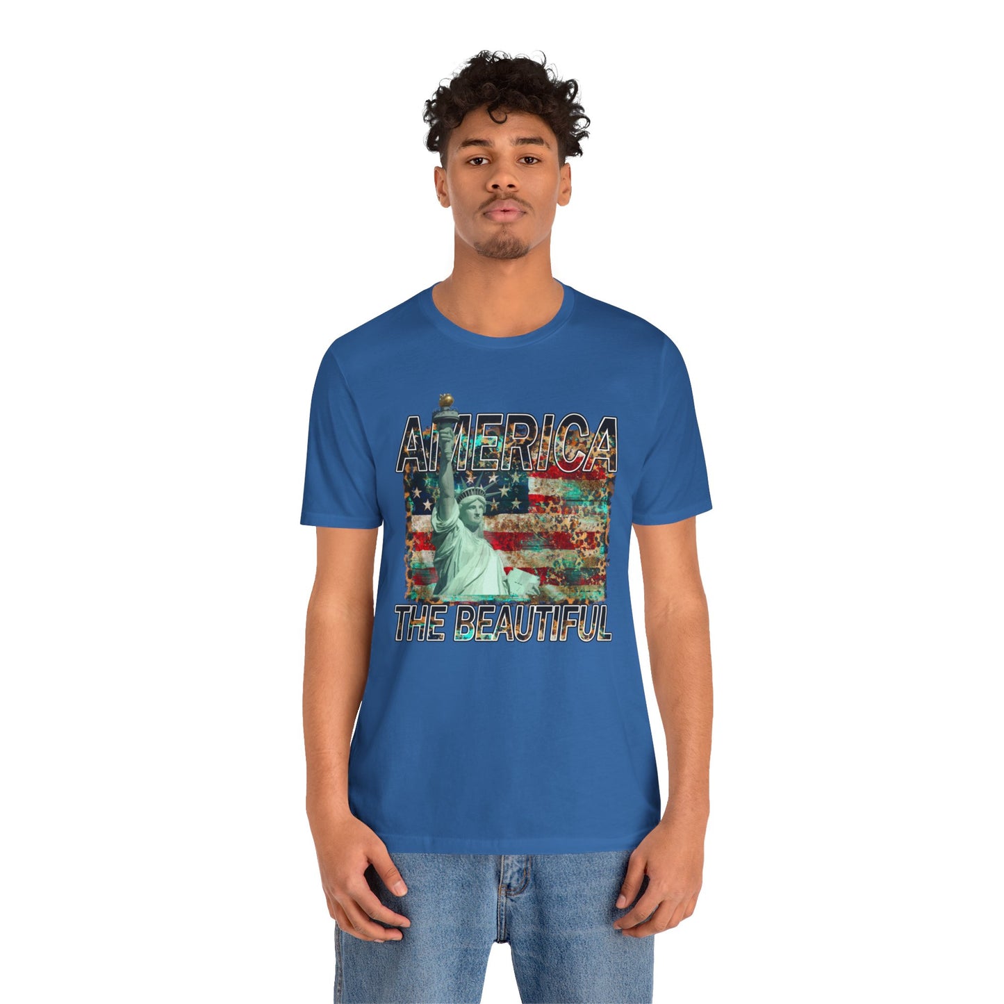 Statue Of Liberty, America The Beautiful, Unisex Jersey Short Sleeve Tee