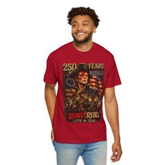 Rebel Rebel 250 Years T-Shirt — 1776–2026 Patriotic Vintage Flag Tee