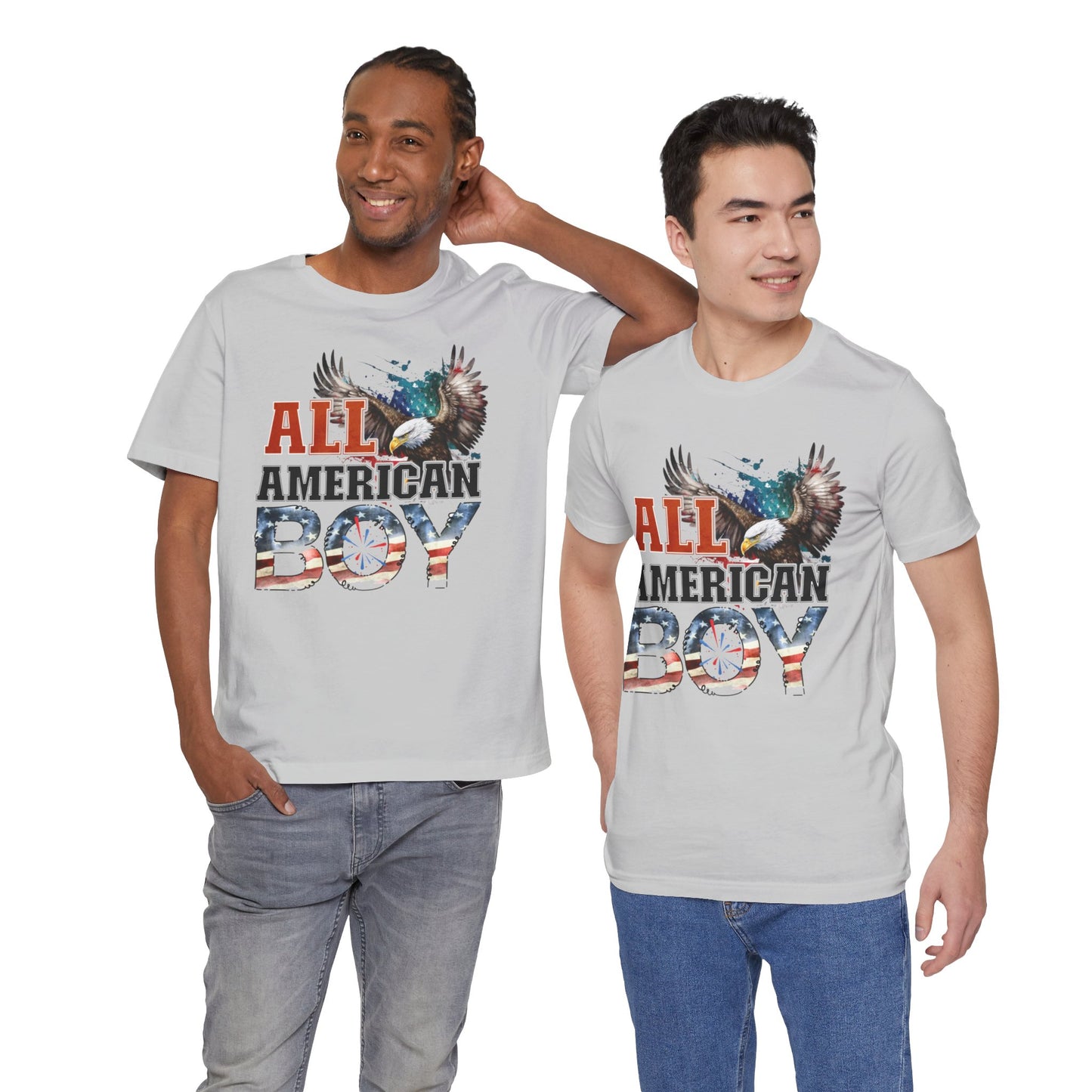 All American Boy With Eagle Graphic, Unisex Jersey Short Sleeve Tee