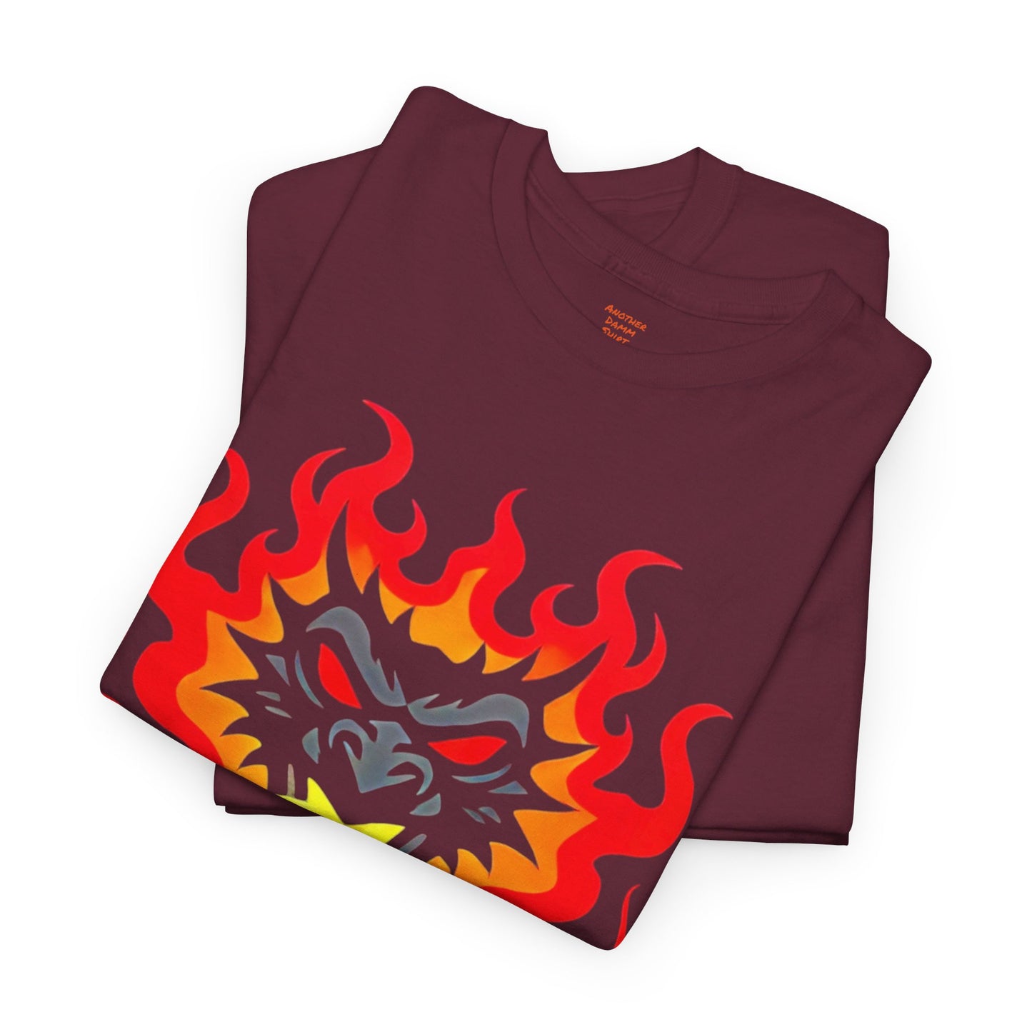 Flaming Fire Dragon - Graphic Unisex Heavy Cotton Tee