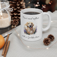 Golden retriever mug, dog lover gift, life is golden mug, ceramic dog mug, gift for her, gift for him, dog dad, dog mom, animal lover mug