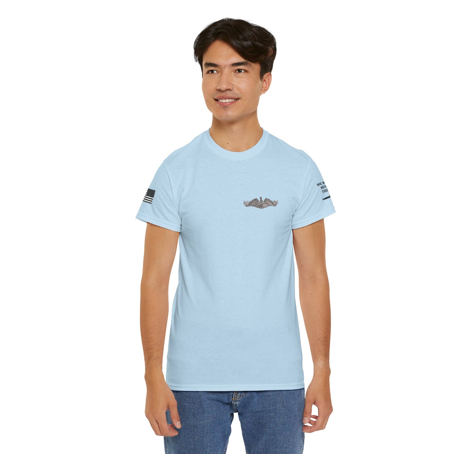 USN Periscope view, Submarine Launched Tomahawk Missile with Dolphins Unisex Jersey Short Sleeve Tee