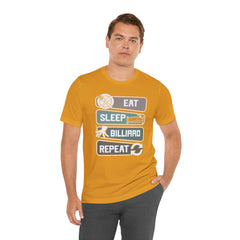 Eat Sleep Billard Repeat - Graphic Unisex Jersey Short Sleeve Tee
