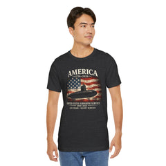 America 250th Submarine 125th Flag T-Shirt — Vintage USA Military Tee