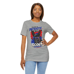 Personalized With Your Dogs Image and Name Patriotic Unisex Jersey Short Sleeve Tee