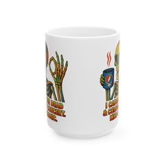 Grateful Dead Inspired Ceramic Mug, Coffee Lover Gift, Musician Coffee Cup, Skeleton Art Mug, 11oz & 15oz Sizes
