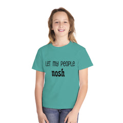 Youth Midweight Tee - 'Let My People Nosh' Foodie T-Shirt for Kids