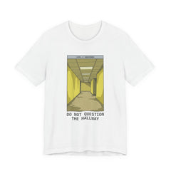 Do Not Question The Hallway T-Shirt — Retro Yellow Corridor Graphic Tee