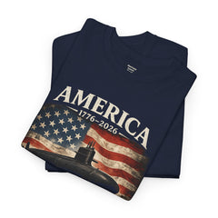 America 250th Submarine 125th Flag T-Shirt — Vintage USA Military Tee