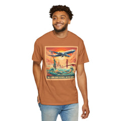 Vintage-Inspired Travel T-Shirt - 'Take a Jumbo Across the Water, Like to See America'