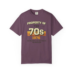 70s Retro Tee – "Property of the 70s 1976" Vintage Graphic T-Shirt